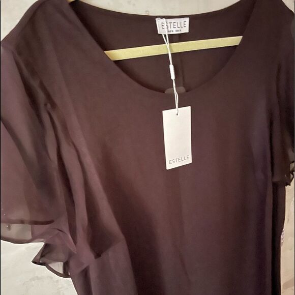 Estelle Linen Blend Swing Dress Australian designer Chocolate Mocha Mousse NWT - Picture 13 of 17